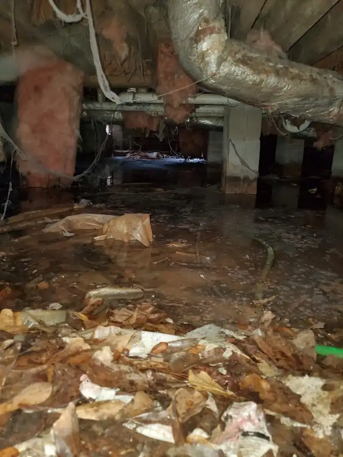 Crawl space flood assessment for Commercial Water Damage Restoration in Barnesville